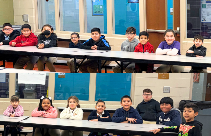  Students sitting and smiling 